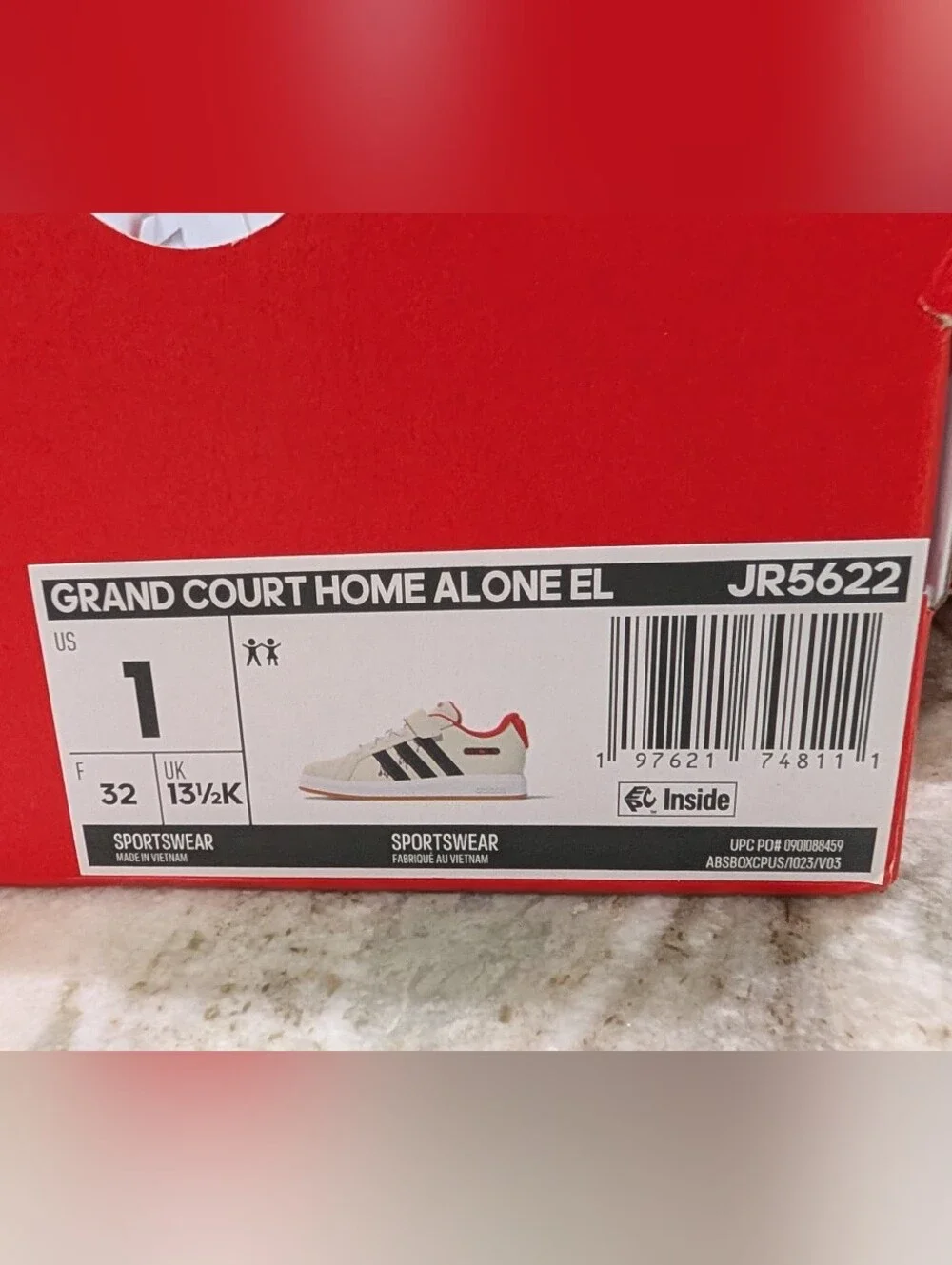 Adidas Special Edition Home Alone Kids Cream & Black Classic  Sneakers
